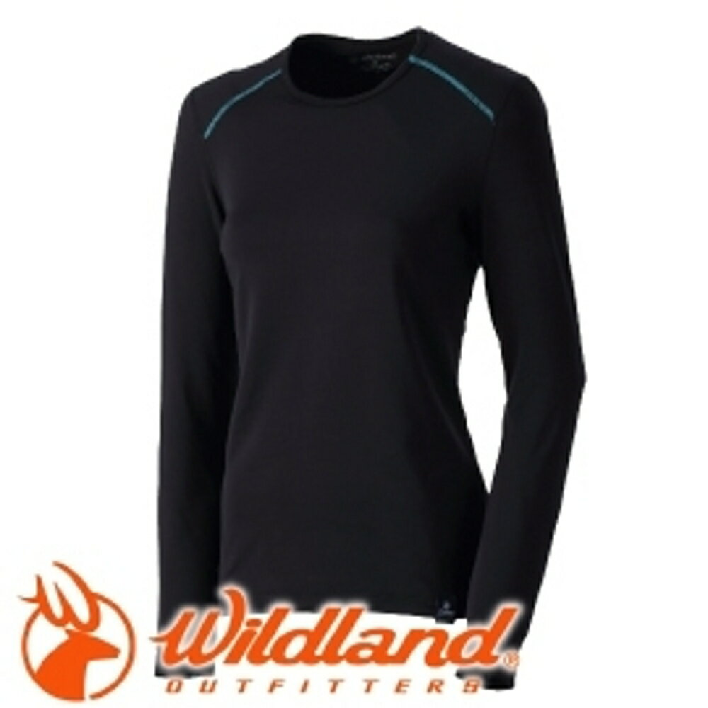 【Wildland 荒野 女款 輕量抗菌親膚保暖衣 黑】0A32665/保暖長袖/保暖衣/內搭