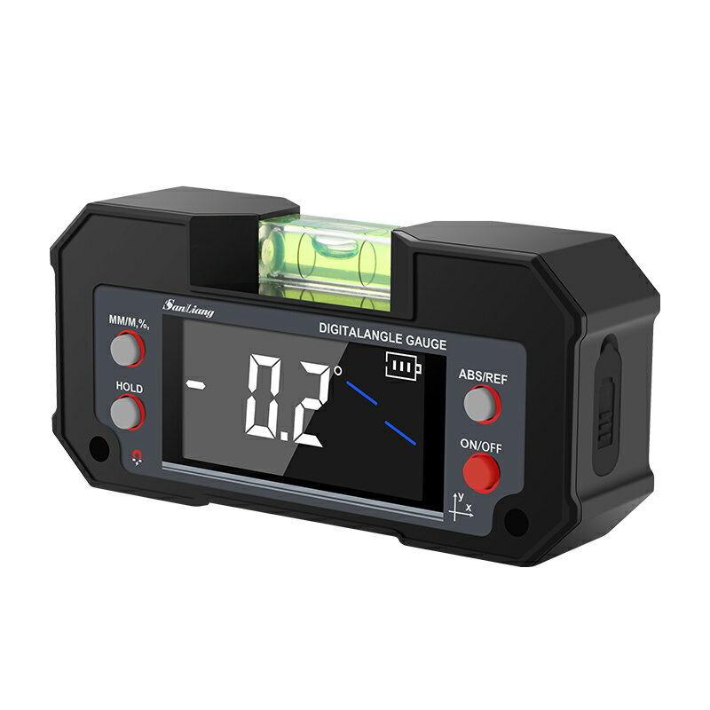 {可刷卡 打統編}日本三量數顯傾角儀盒帶水平泡水平尺角度儀磁吸電子水平儀角度尺 1