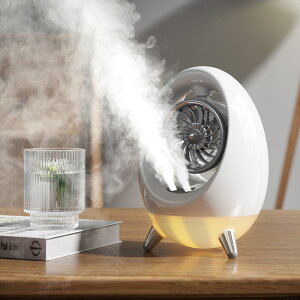 優樂悅~跨境冷風機USB桌面小型加濕雙噴霧風扇迷你加濕水冷辦公室電風扇