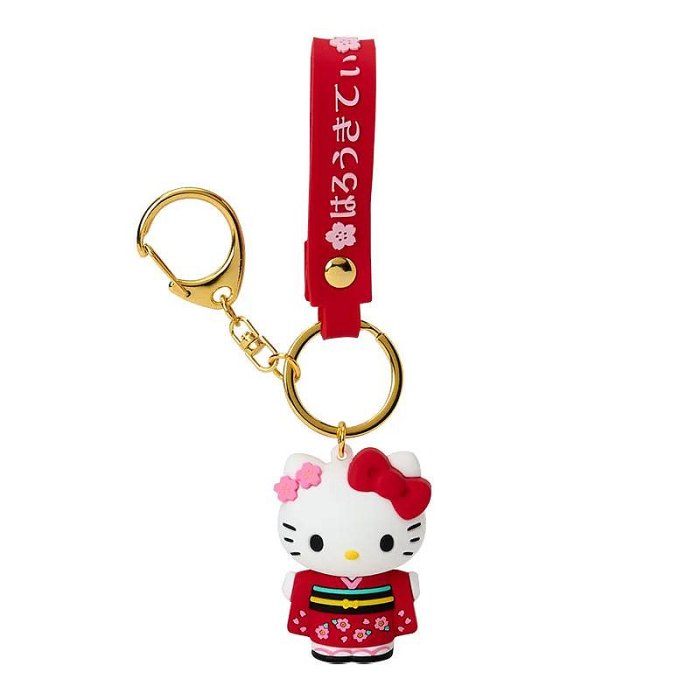 【震撼精品百貨】Hello Kitty 凱蒂貓~日本三麗鷗sanrio KITTY立體矽膠造型鑰匙圈-和服款*28715