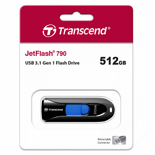 創見 512G Transcend JF790 512GB JetFlash790 黑色 USB3.1 隨身碟-富廉網