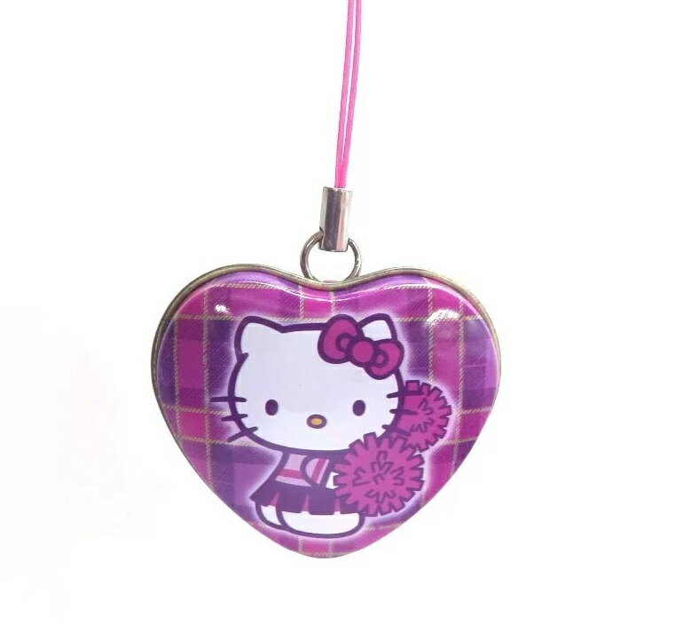 asdfkitty*瑕疵出清 KITTY紫色愛心造型 迷你收納盒 小鐵盒 空盒 吊飾-蓋子邊緣有氧化-日本正版商品