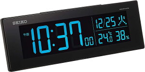 【日本代購】Seiko Clock 精工时钟 座钟 01:黑色 主体尺寸:7.3×22.2×4.4厘米 电波 数码 交流式 彩色液晶 系列 C3 无标价 BC406K