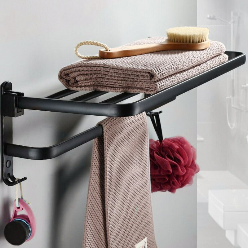 折疊浴巾架 毛巾架毛巾架桿 折疊浴室置物架