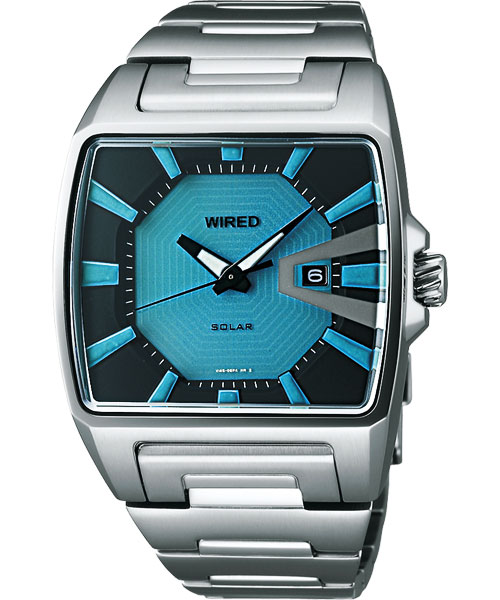 WIRED Solar 日雜時尚 太陽能腕錶 V145-X014A(AUA017X)-38mm-藍面鋼帶【刷卡回饋 分期0利率】【APP下單22%點數回饋】