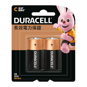 DURACELL 金頂 鹼性 2號 C 電池 2顆入 /卡