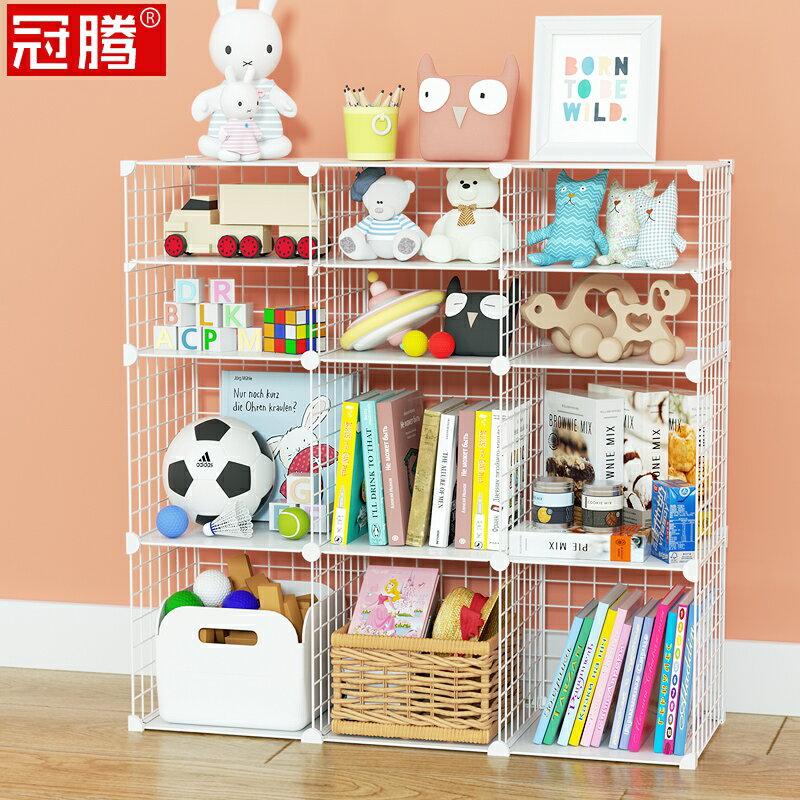 玩具置物架收納架柜客廳靠墻整理柜兒童書架寶寶繪本架一體二合一
