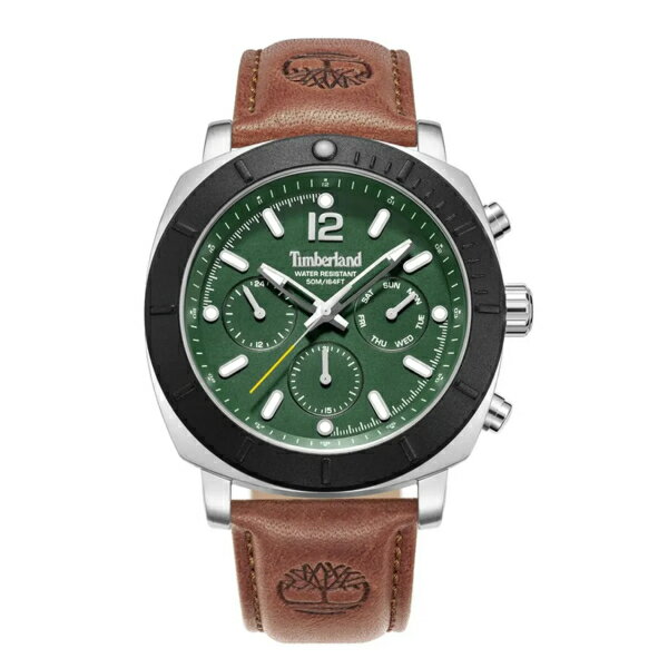 Timberland 天柏嵐 TDWGF0074902 三眼日期星期指標腕錶 皮帶 綠x黑 46mm｜樂天全館特惠中★指定刷卡回饋10%