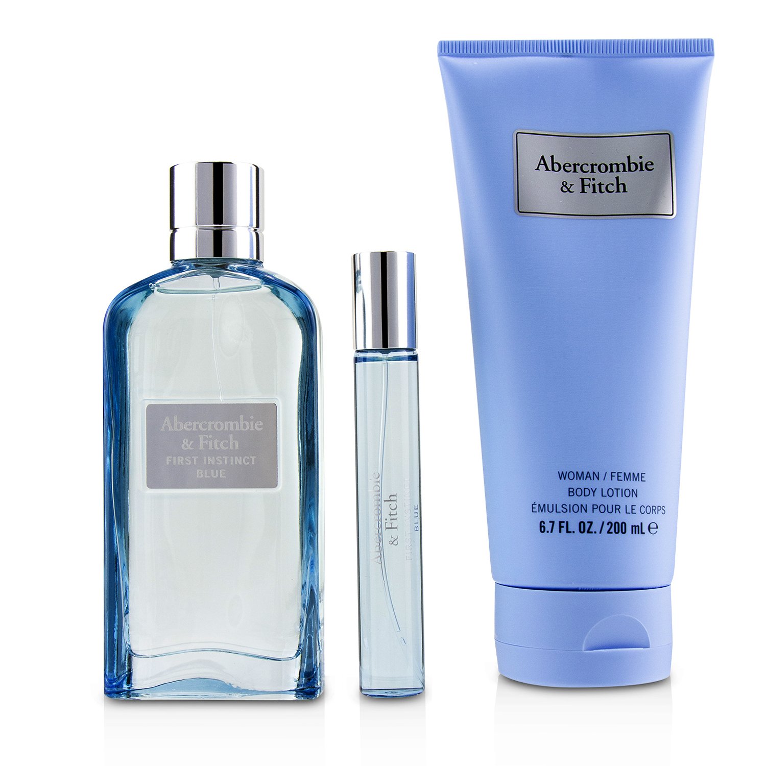 A&F Abercrombie & Fitch - 藍色本能香水套裝: 香水噴霧 100ml/3.4oz + 身體潤膚乳 200ml/6.7oz + 香水噴霧 15ml/0.5oz