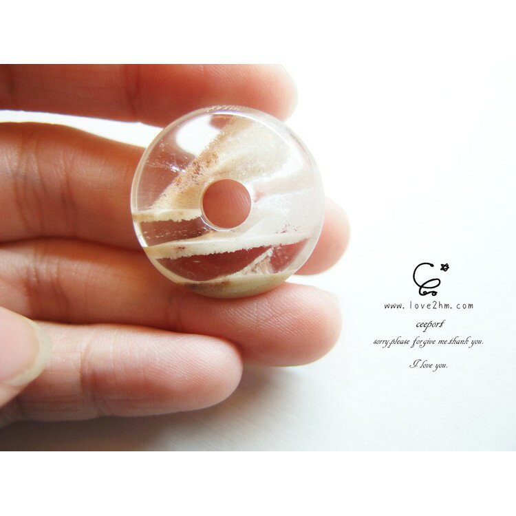 平安扣-幽靈意象7/白幽靈/晶石鍊墜/ [晶晶工坊-love2hm]