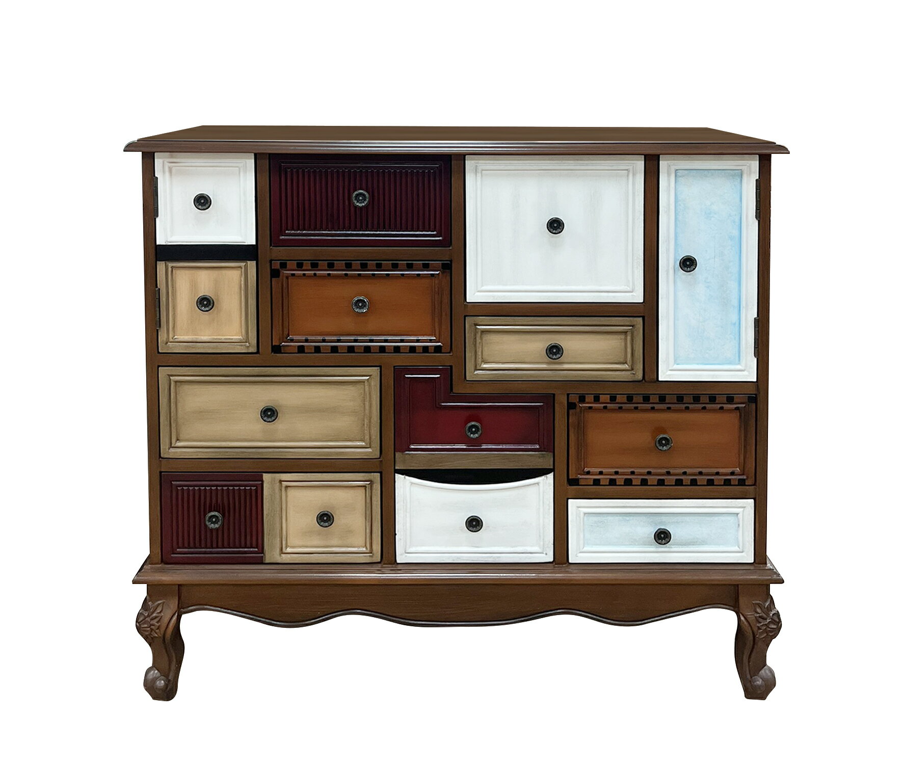 《愛麗絲》 玄關櫃 鄉村 功能櫃 置物櫃 斗櫃 收納櫃 胡桃色 美式 古典 復古 【新生活家具】 1