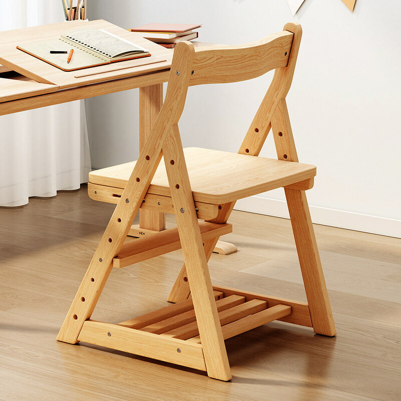 免運 開立發票 兒童學習椅可升降調節實木家用寶寶餐椅靠背凳子書桌寫字作業椅子