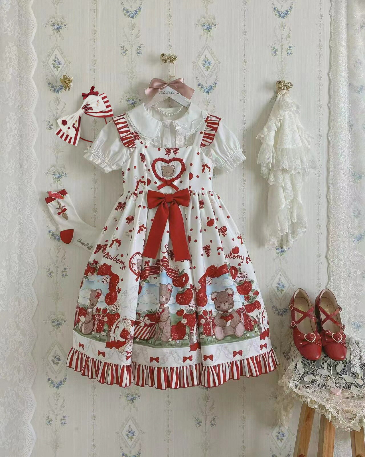 設計師的禮物 草莓莊園jsk連衣裙lolita可愛甜美洛麗塔公主裙女