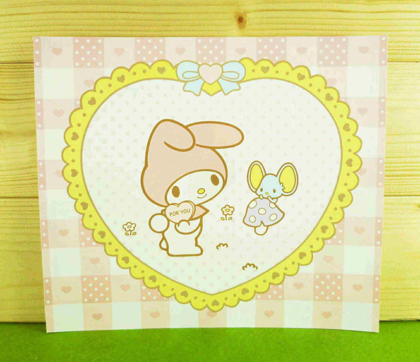 【震撼精品百貨】My Melody 美樂蒂 雙面卡片-粉香菇 震撼日式精品百貨