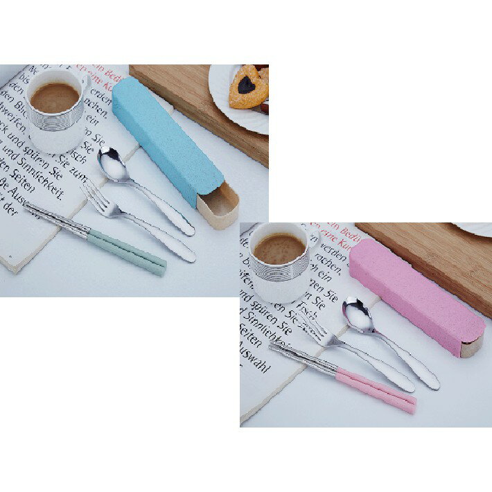 大賀屋 304 不銹鋼 旅行 餐具 攜帶式 筷子 叉子 湯匙 三件套 安全無毒 正版授權 C00010050