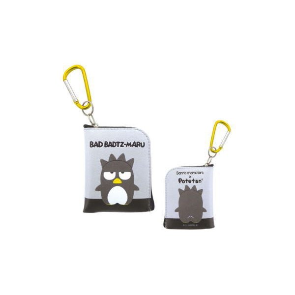 【震撼精品百貨】Bad Badtz-maru 酷企鵝~日本三麗鷗sanrio酷企鵝L型拉鍊零錢包掛飾-黑灰*52946