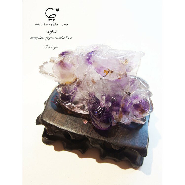 富貴花開-三輪骨幹雕件/三輪骨幹 /水晶飾品/ [晶晶工坊-love2hm]