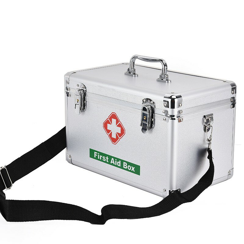 醫藥箱 急救箱 家用藥箱 醫藥箱鋁合金家用藥品收納盒家庭應急急救箱工廠醫療箱醫生出診箱【MJ21617】 1