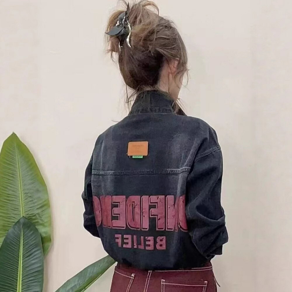 女裝 外套 韓系風 氣質上衣 韓版   韓版立領牛仔外套短款夾克外搭女美式洋氣休閒潮流短款夾克上衣 治裝激推 4