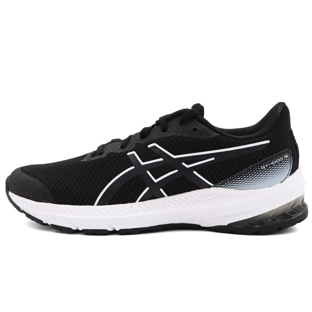 ASICS 亞瑟士 GT-1000 12 GS 鞋帶 慢跑鞋 大童 黑白 R9647 (1014A296-004)