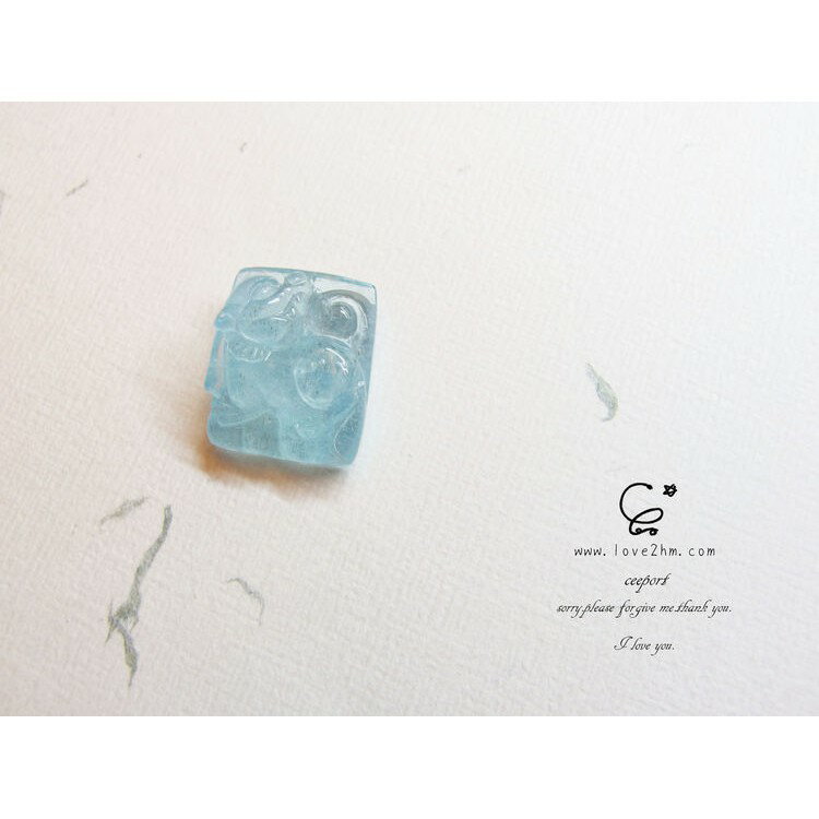 海水藍寶-貔貅雕件/海水藍寶/水晶飾品/ [晶晶工坊-love2hm]