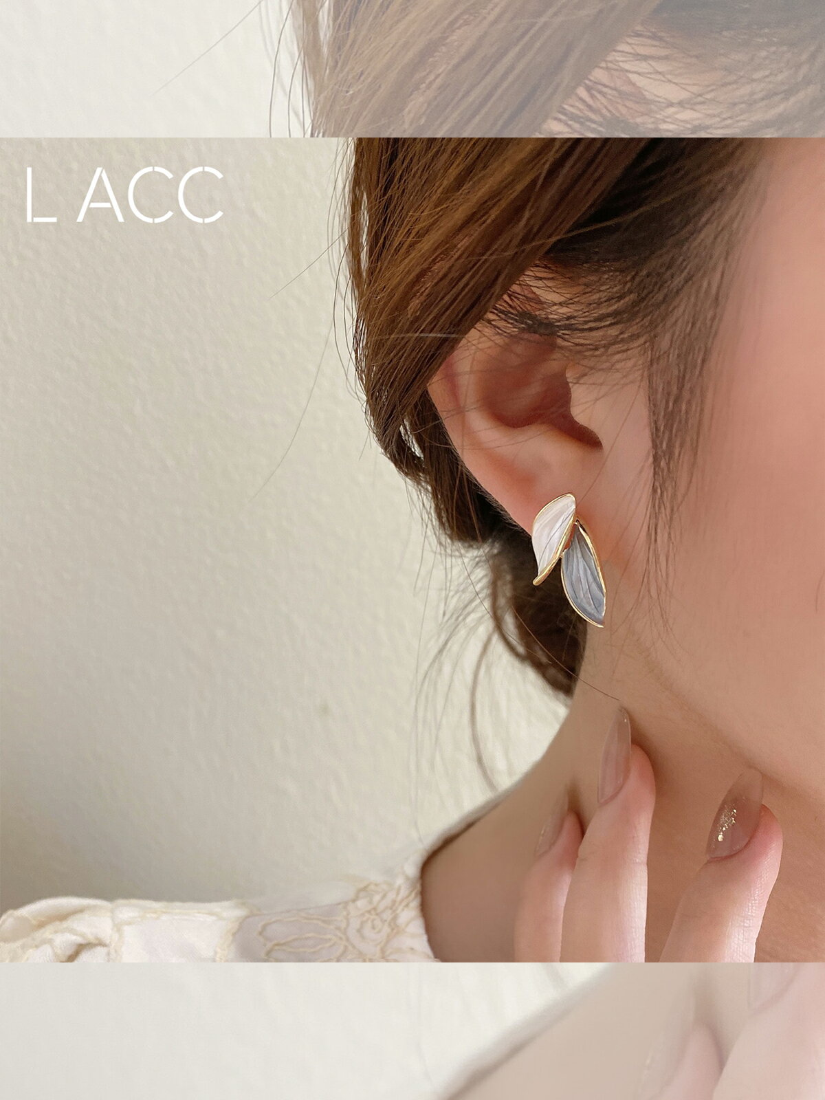 S925銀針簡約ins樹葉耳環葉子耳飾個性設計耳釘耳飾女