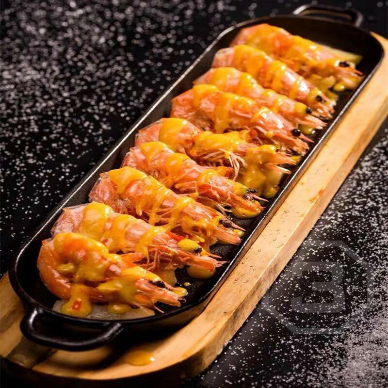 創意鑄鐵鐵板燒韓式烤肉盤西餐牛排加厚鐵板帶魚盤特色餐廳餐具