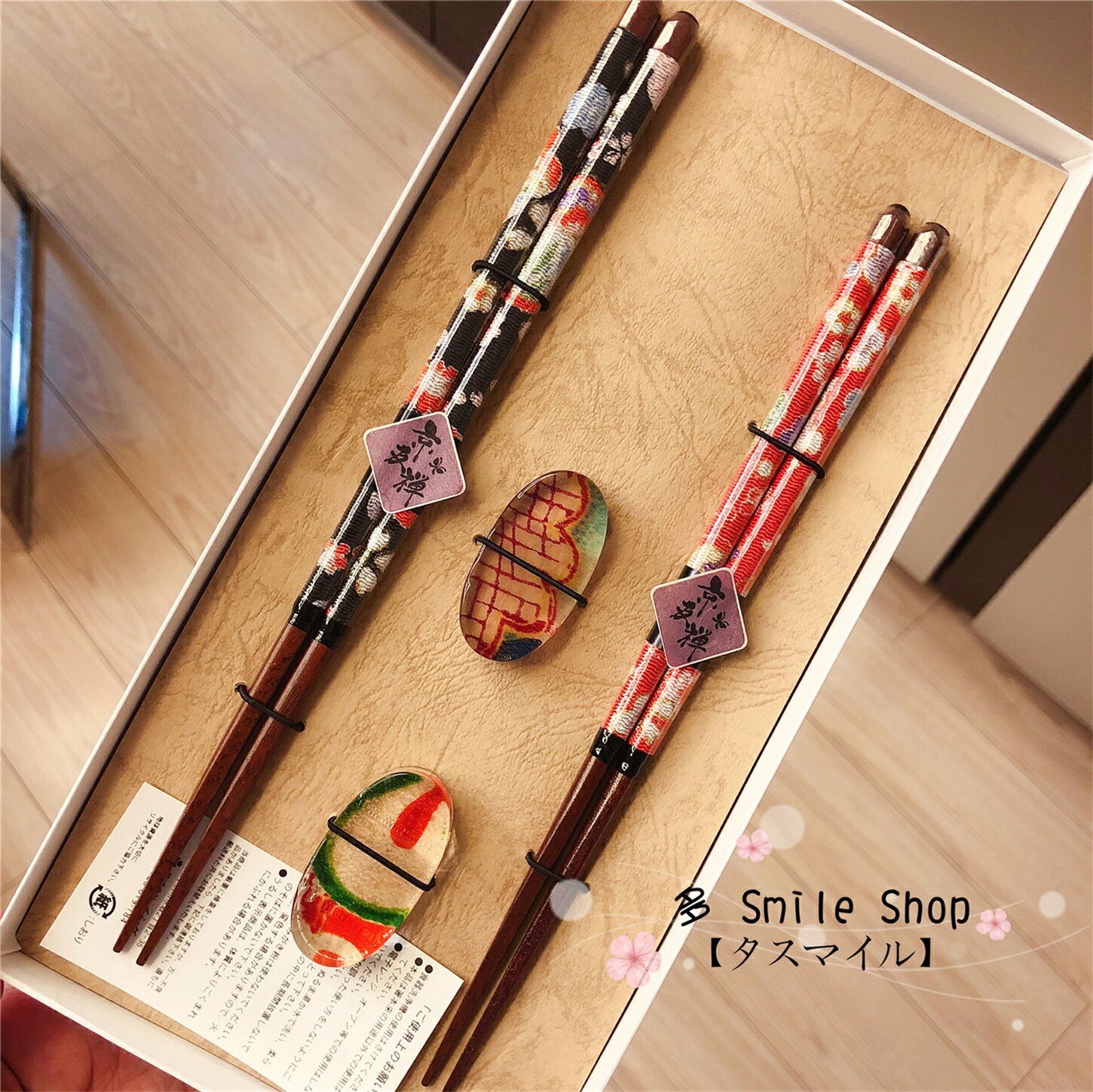 進口制精緻漆器和紙婚禮夫妻實木對筷帶筷子架盒裝