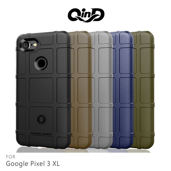 QinD Google Pixel 3 XL 戰術護盾保護套 氣囊 減震抗摔 全包邊 保護殼 背蓋 保護套【APP下單4%點數回饋】