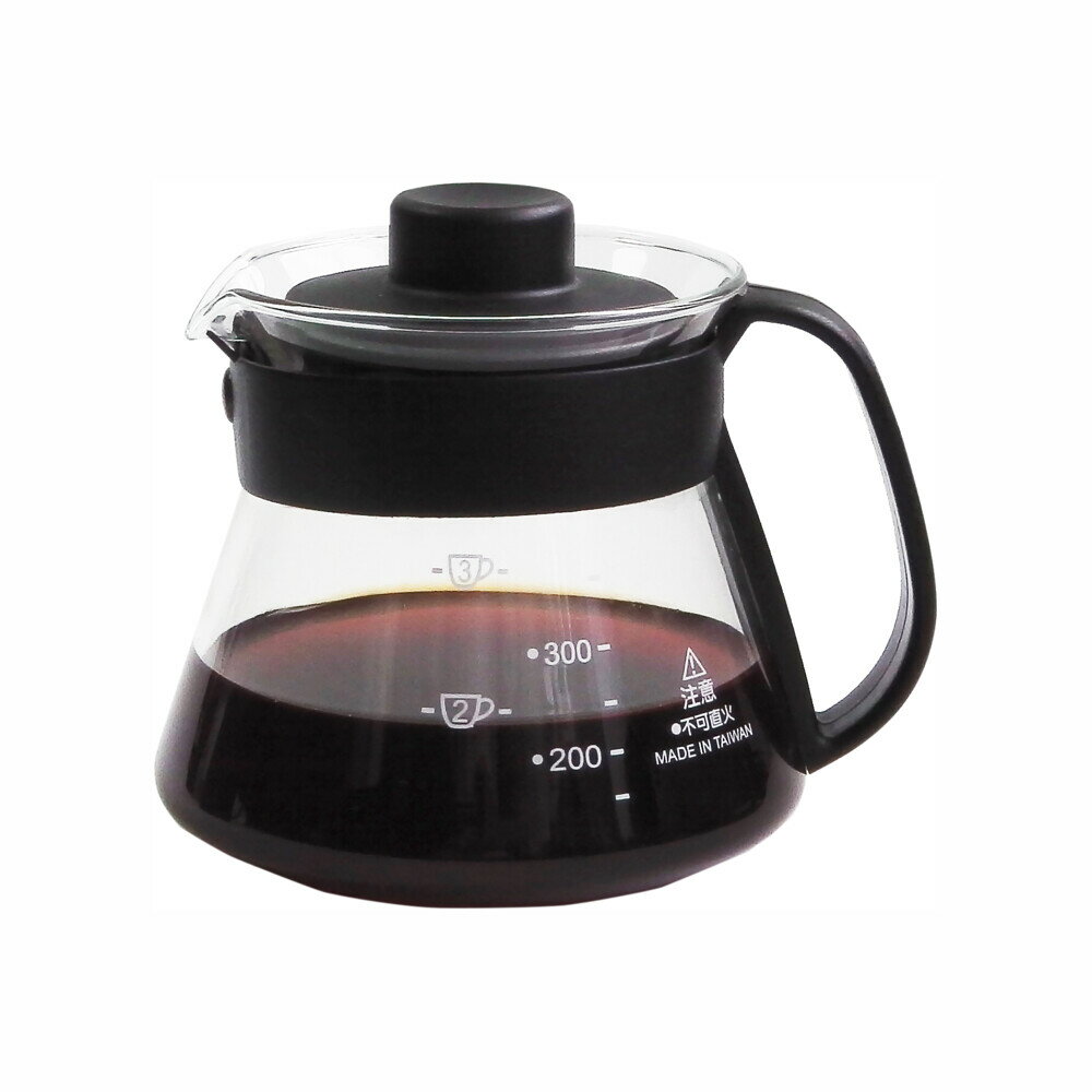 金時代書香咖啡 SYG 台玻耐熱玻璃咖啡壺 360ml 黑色 BH360A-B