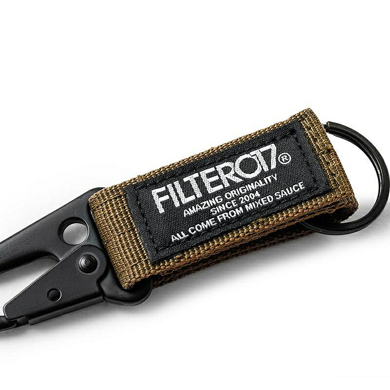 登山扣 Filter017帆布織帶多功能登山扣具騎行揹包魔術貼鑰匙扣黑/白標