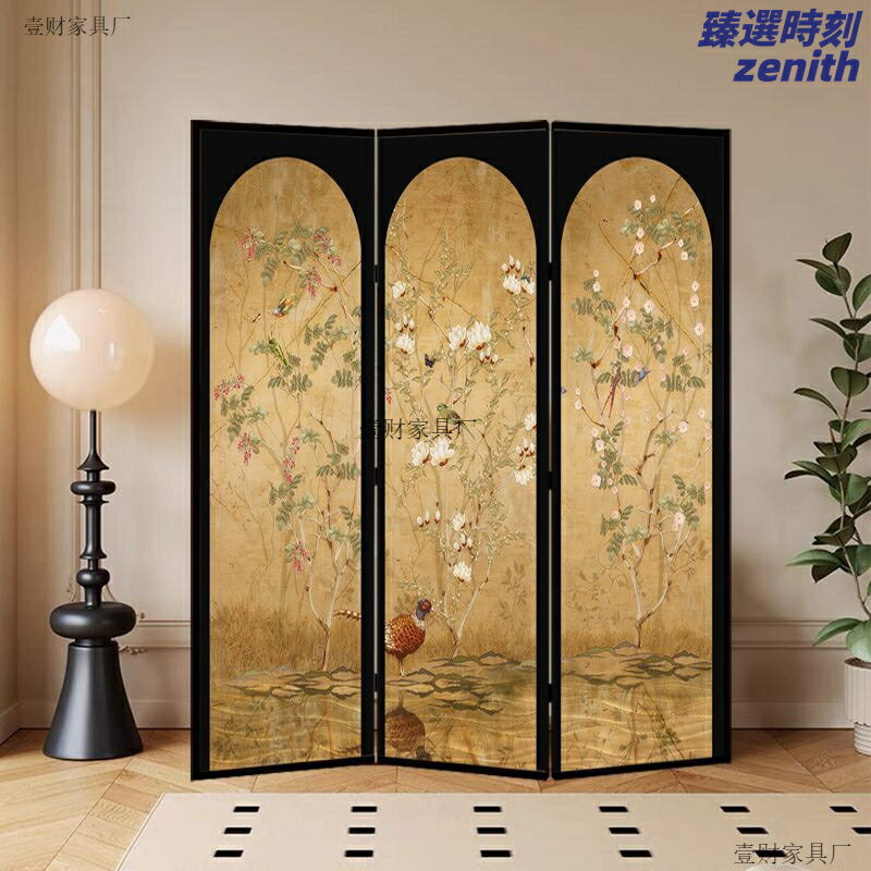 【復古折疊】屏風隔斷 折疊屏風 移動屏風 裝飾屏風 玄關屏風 臥室隔斷 法式復古雕花 實木框架 可移動折疊 客廳辦公室裝飾