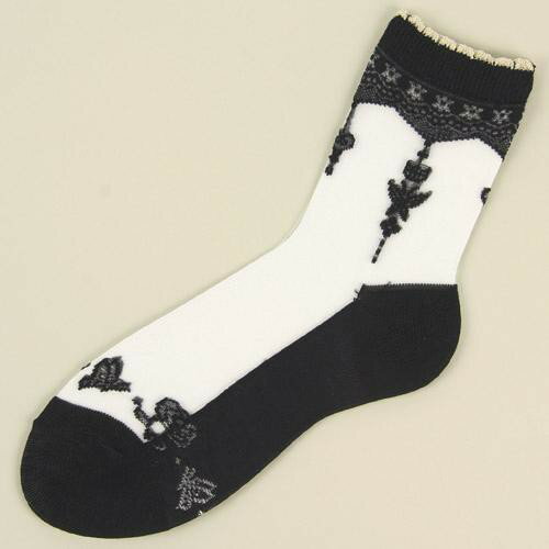 【花日襪】日本製透明襪子 透膚襪 玻璃襪 絲襪 花和蝴蝶襪子 日系襪 日製襪 浪漫蕾絲襪 透明長襪 氣質穿搭 2
