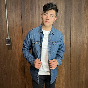 美國百分百【全新真品】Hollister Co. 長袖襯衫 HCO 男 海鷗 牛仔布 雙口袋 藍色牛仔 M號 A642