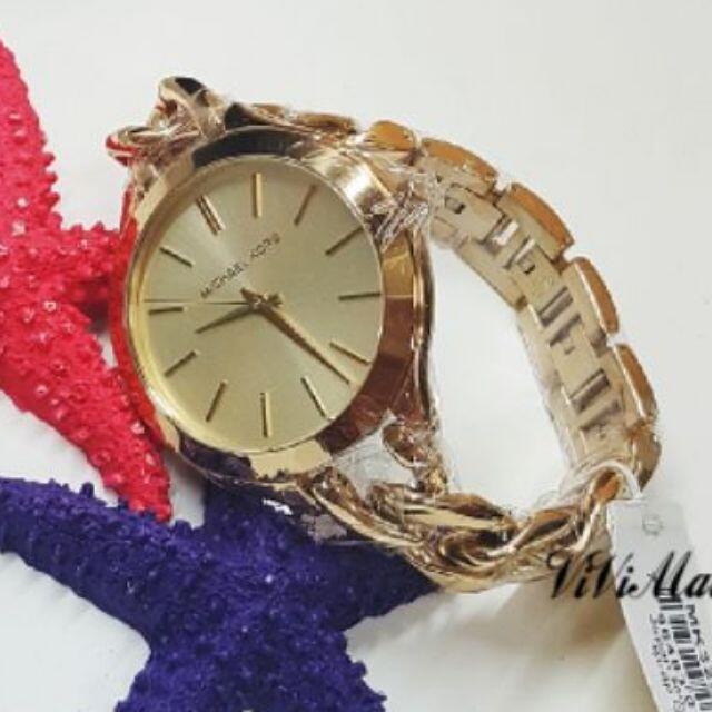 『Marc Jacobs旗艦店』美國代購 Michael Kors 時尚金簡約編織手鏈錶帶時尚女錶｜MK3222｜100%全新正品｜