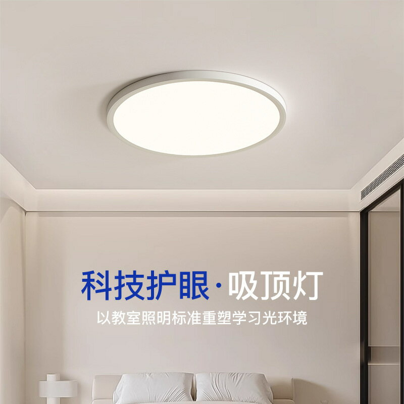 臺灣公司貨 免運 瑞普超薄貼合吸頂燈現代簡約餐廳臥室燈全光譜客廳燈護眼防蟲燈具 快速發貨