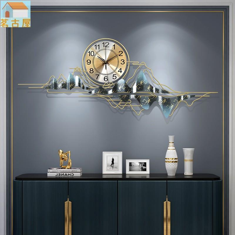 輕奢鐘表掛鐘客廳家用創意臥室墻面裝飾掛墻表靜音現代中國風時鐘