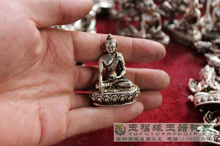 古玩雜項 仿古白銅 釋迦牟尼 佛像家居裝飾擺件收藏品 禮品 批