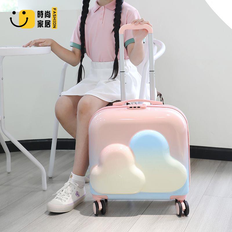 免運 行李箱 拉杆箱 旅行箱 密碼箱 兒童行李箱雲朵卡通拉桿箱靜音萬向輪密碼箱輕便旅行箱登機箱可坐特惠/店長優選 全館折扣 售後保障 工廠現貨 開立發票 s5329