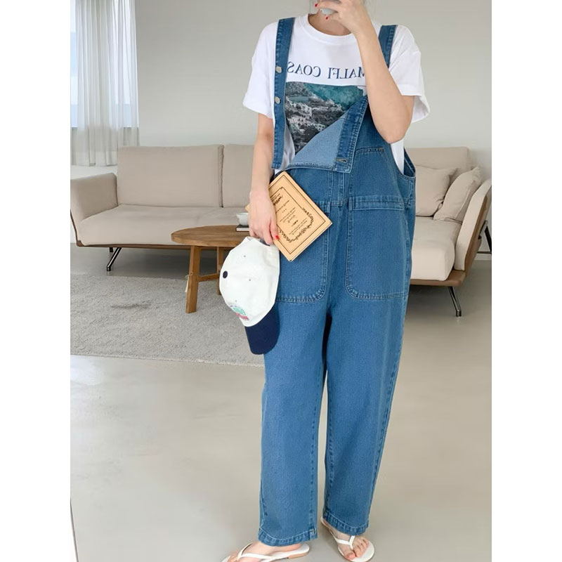 ANNAS 正韓牛仔吊帶褲 寬鬆牛仔褲 連身牛仔褲 3