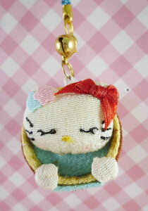 【震撼精品百貨】Hello Kitty 凱蒂貓~KITTY手機吊飾-和風系列-松鼠秀和根-葉朗彩