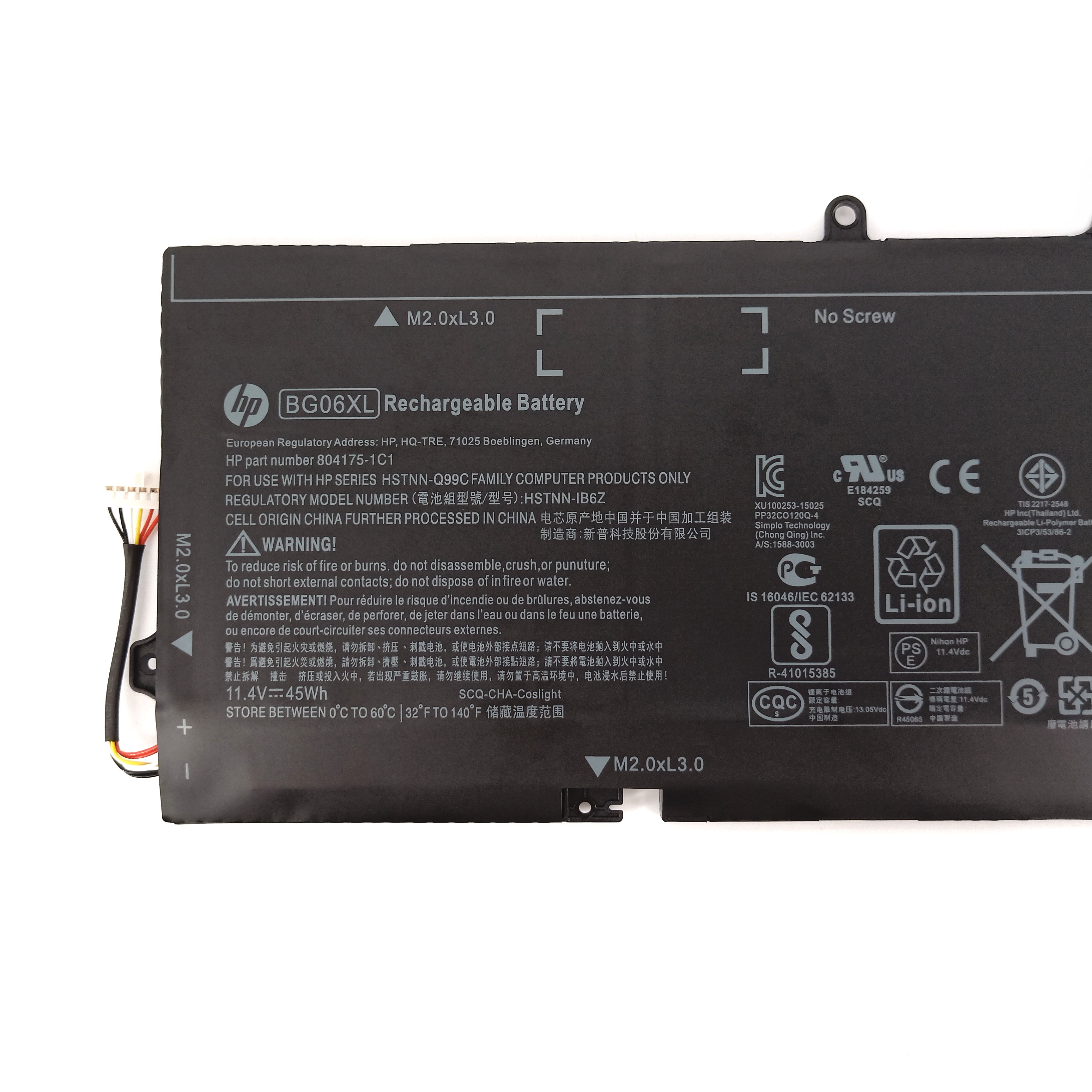 Batteria Per Laptop BL06XL Compatibile Per HP EleBook Folio 1040 G0 G1 G2 HSTNN-DB5D IB5D W02C 722236 -171 1C1 271 722297 -001 F450C