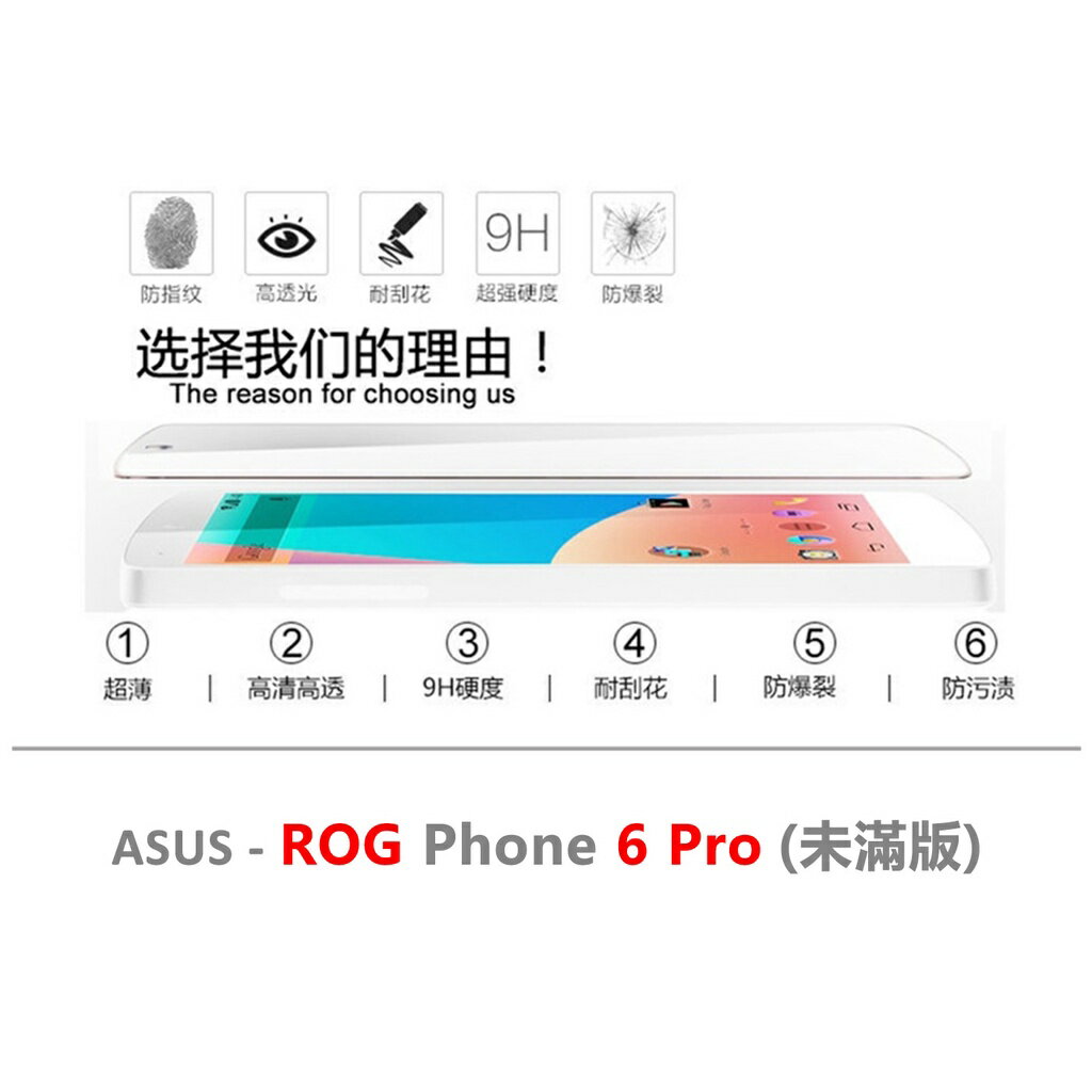 【嚴選外框】 華碩 ROG Phone ROG6 PRO 半版玻璃貼 透明 未滿版 非滿版 玻璃貼 9H 鋼化膜 保護貼