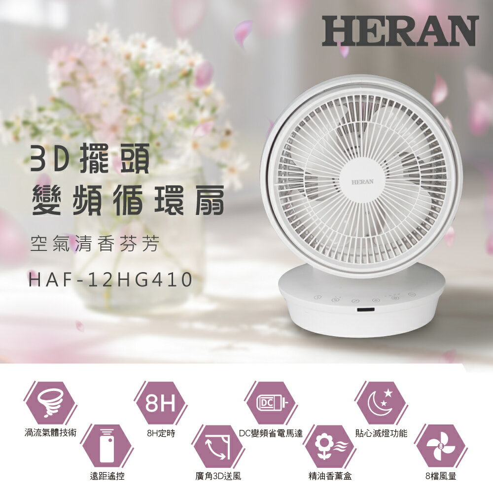 HERAN禾聯 3D擺頭變頻循環扇 HAF-12HG410【三井3C】