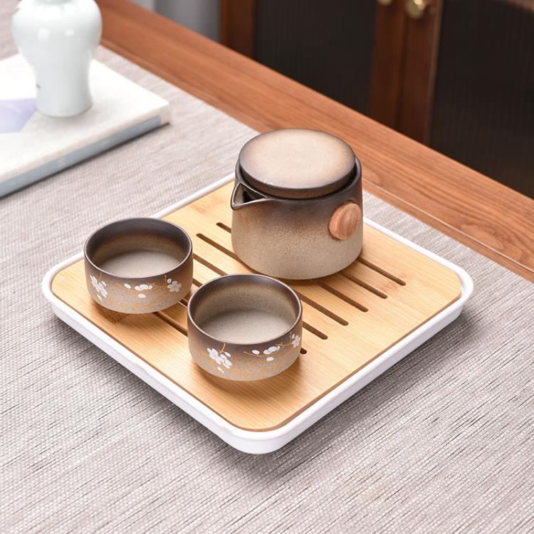 日式家用功夫茶具小套裝便攜式旅行包快客杯一壺二杯四杯茶壺茶盤