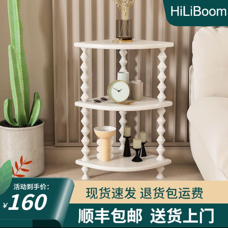 免運/附發票 落地置物架 北歐風臥室客廳轉角拐角墻邊收納櫃實木三角形櫃子置物架輕奢現代 快速出貨