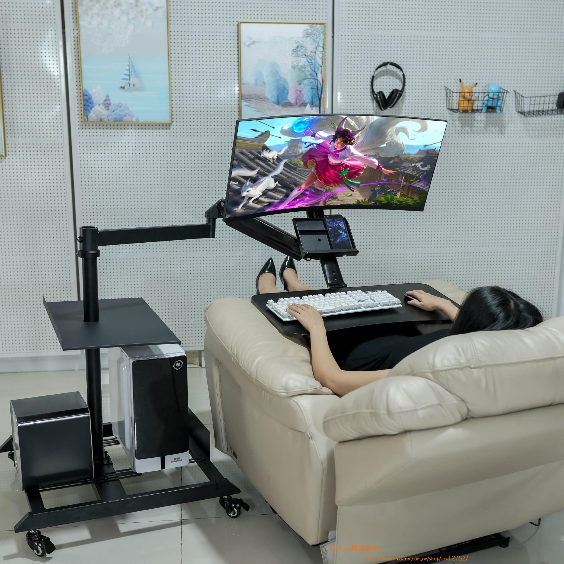 人體工學電腦座艙一體式電競桌椅艙懶人椅懸浮折疊支桌