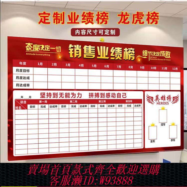 手寫板 定製可擦寫磁性軟白板龍虎榜PK榜展板板計劃表銷售業績工作