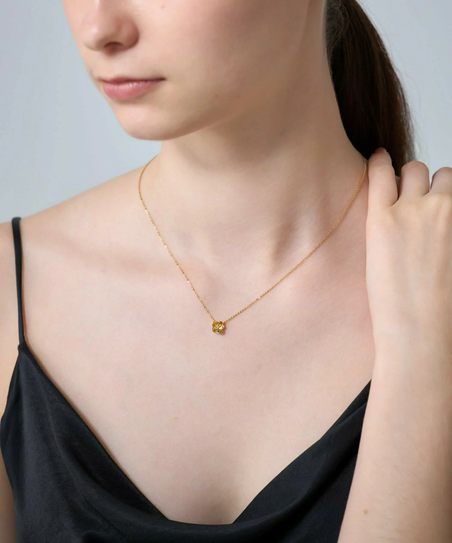【Fun to Jewelry】ete 天然石花朵項鍊 金色/銀色 | 項鍊 送禮 情人節 [Rakuten Fashion] 4