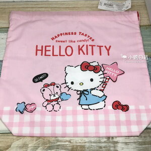 【現貨】小鶴日貨｜日本製 Hello Kitty 棉布 束口袋 收納袋